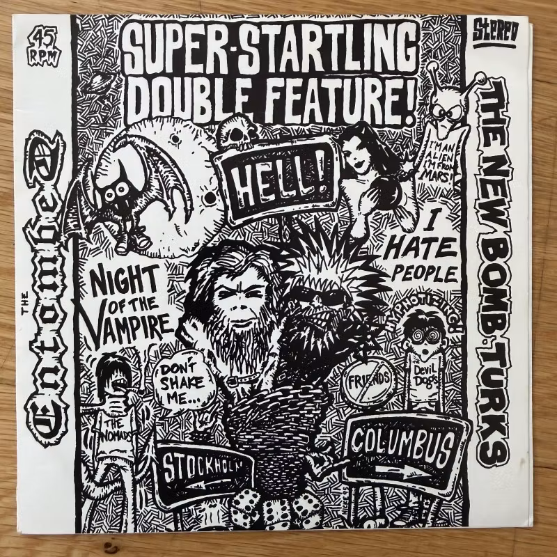 ENTOMBED / NEW BOMB TURKS Night Of The Vampire / I Hate People (Earache - UK original) (VG+) 7"