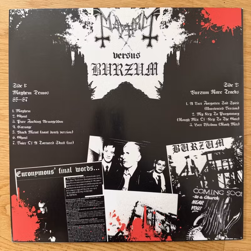 MAYHEM / BURZUM Mayhem Versus Burzum (No label) (EX) LP