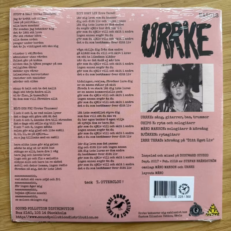 URRKE Mitt Eget Liv (Erik Axl Sund - Sweden original) (SS) 7"