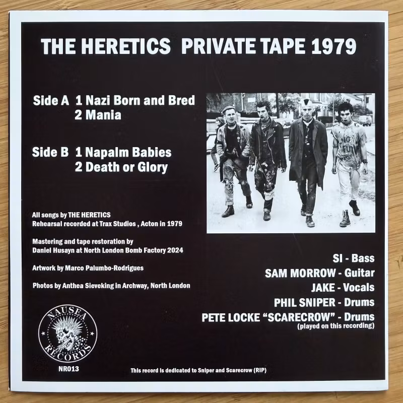 HERETICS, the Private Tape 1979 (Green vinyl) (Nausea - UK original) (NM) 7"