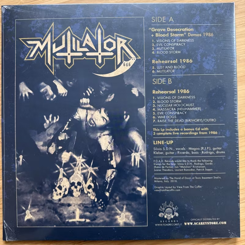 MUTILATOR Evil Conspiracy - Demos And Rehearsals 1986 (F.O.A.D. - Italy original) (SS) LP+CD