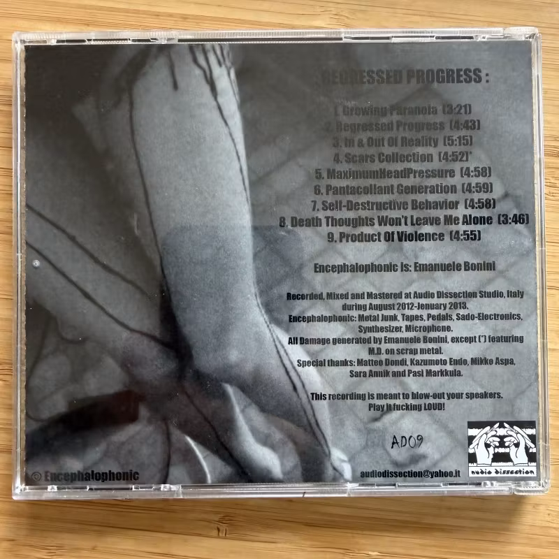 ENCEPHALOPHONIC Regressed Progress (Audio Dissection - Italy original) (NM) CD