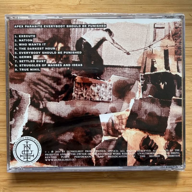 APEX PARASITE Everybody Should Be Punished (Dunkelheit - Germany original) (SS) CD