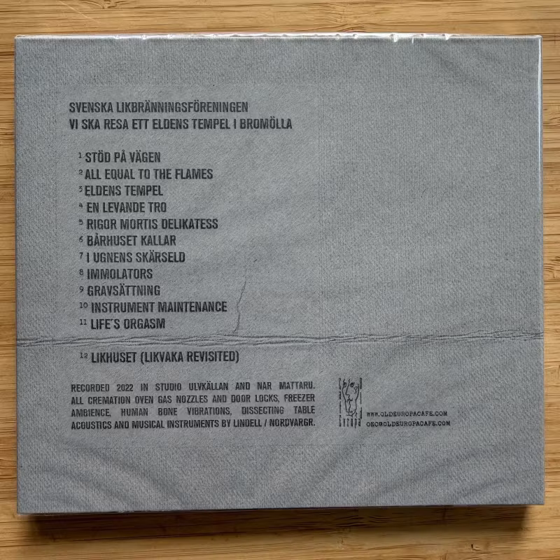 SVENSKA LIKBRÄNNINGS FÖRENINGEN Vi Ska Resa Ett Eldens Tempel I Bromölla (Old Europa Cafe - Italy original) (SS) CD