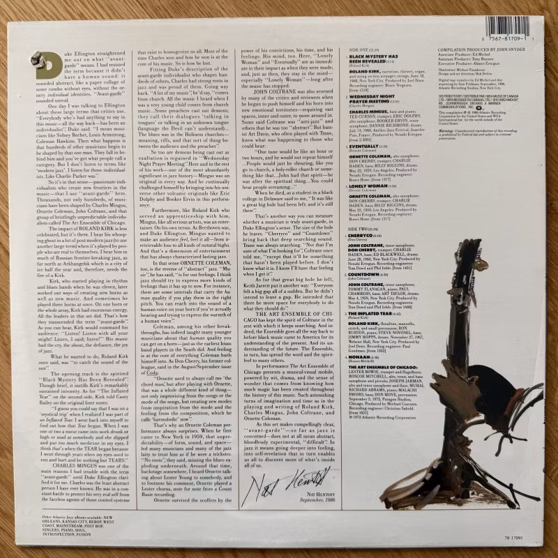 VARIOUS Atlantic Jazz - The Avant-Garde (Atlantic - Canada original) (SS) LP