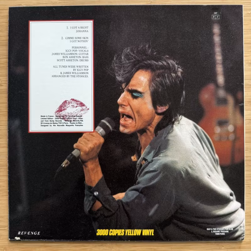 IGGY AND THE STOOGES Pure Lust (Yellow vinyl) (Revenge - France original) (EX) 12"