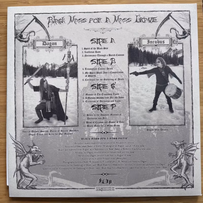 INQUISITION Black Mass For A Mass Grave (Agonia - Poland repress) (NM) 2LP