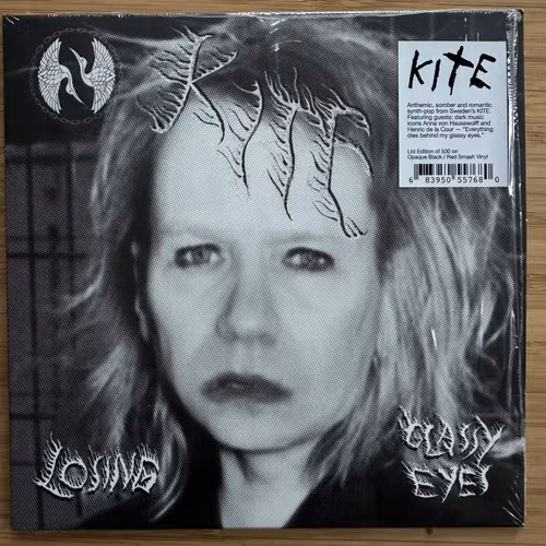 KITE Losing / Glassy Eyes (Black/red smash vinyl) (Dais - Sweden original) (NM) 7"