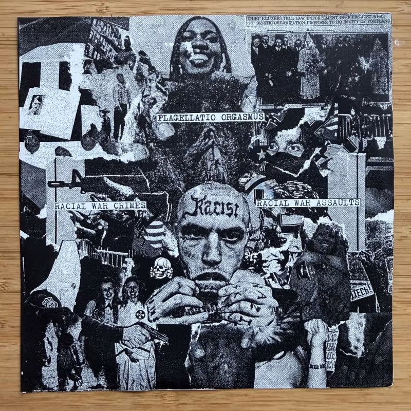 XENOPHOBIC EJACULATION / FLAGELLATION ORGASMUS Tre Skinheads 1983 - Live Vantaa 6/8/17 / Racial War Crimes, Racial War Assaults (Barbatos - Russia original) (NM) LATHE CUT 7"