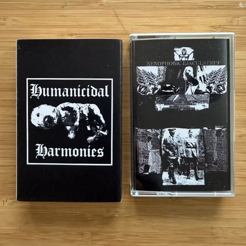 XENOPHOBIC EJACULATION / REEK OF THE UNZEN GAS FUMES Split (Humanicidal Harmonies - USA reissue) (NM) TAPE