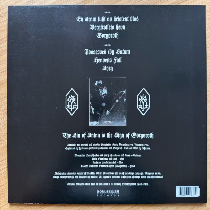 GORGOROTH Antichrist (Black/white vinyl) (Soulseller - Netherlands repress) (EX/NM) LP