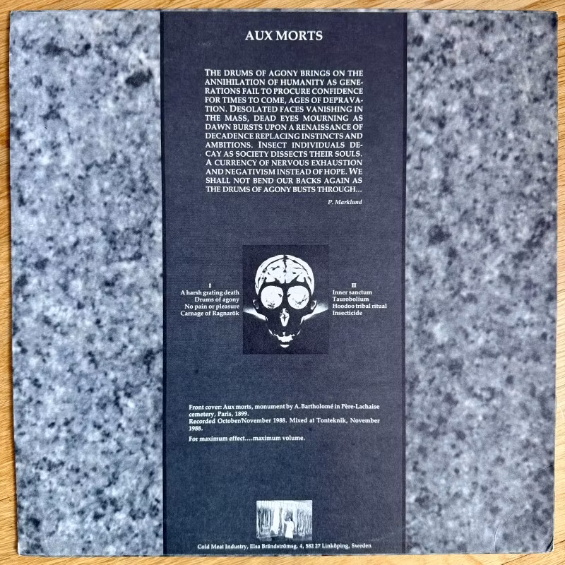 MEMORANDUM Aux Morts (Cold Meat Industry - Sweden original) (EX/NM) LP