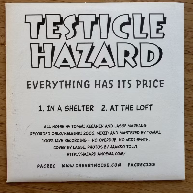 TESTICLE HAZARD Everything Has Its Price (PACrec - USA original) (NM) CD