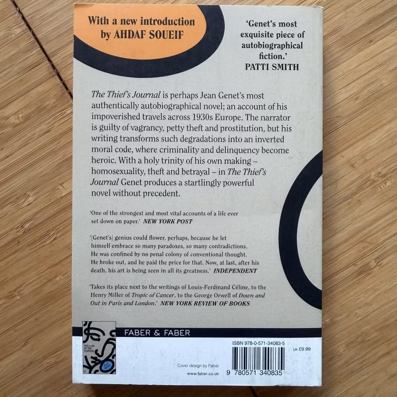 JEAN GENET The Thief's Journal (Faber - UK) (EX) BOOK