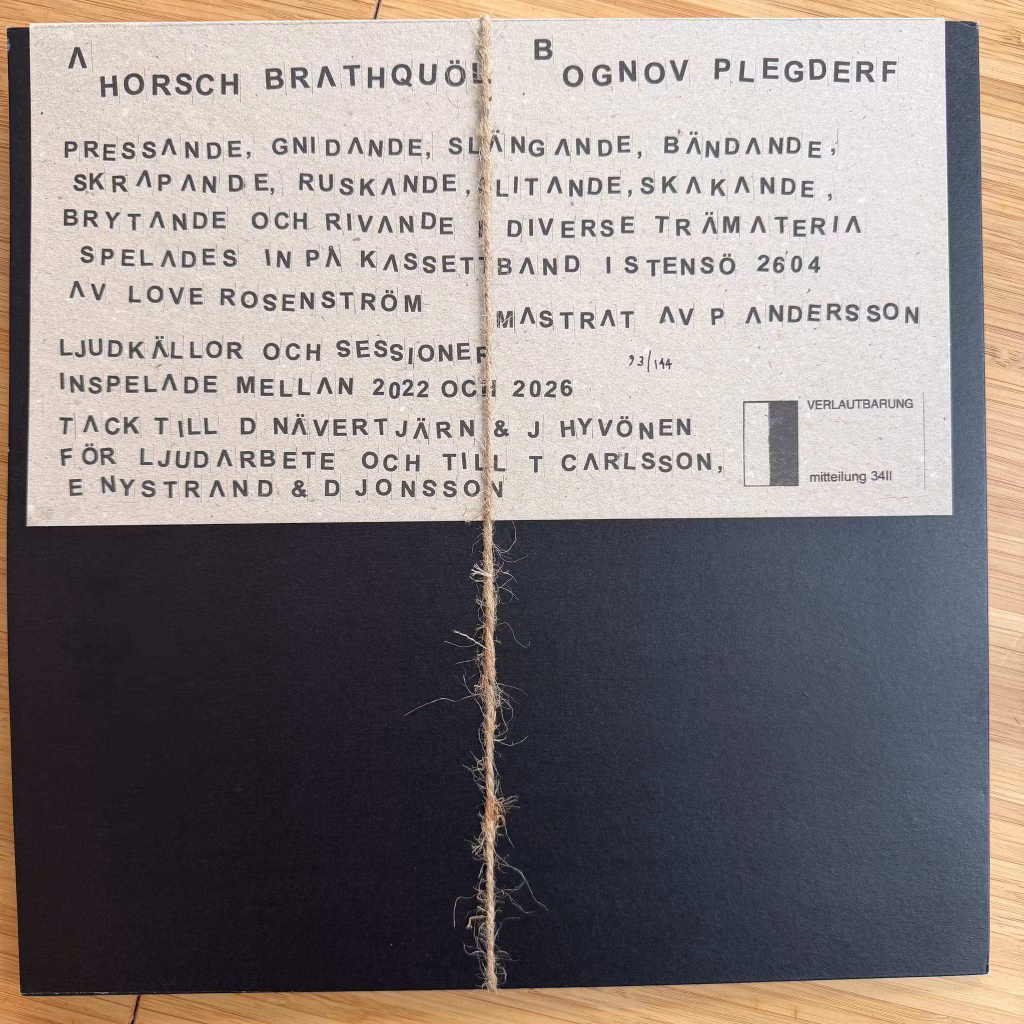 OCHU Ljud För Efterblivna (Verlautbarung - Germany original) (NM) LP