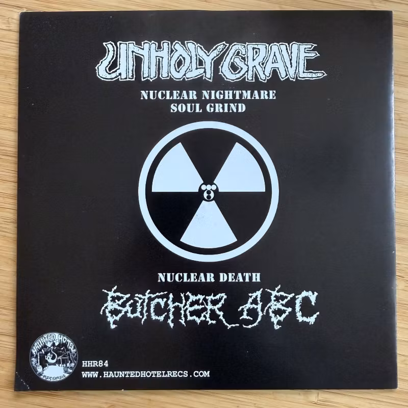 UNHOLY GRAVE / BUTCHER ABC Nuke 'Em All (Haunted Hotel - USA original) (EX) 7"