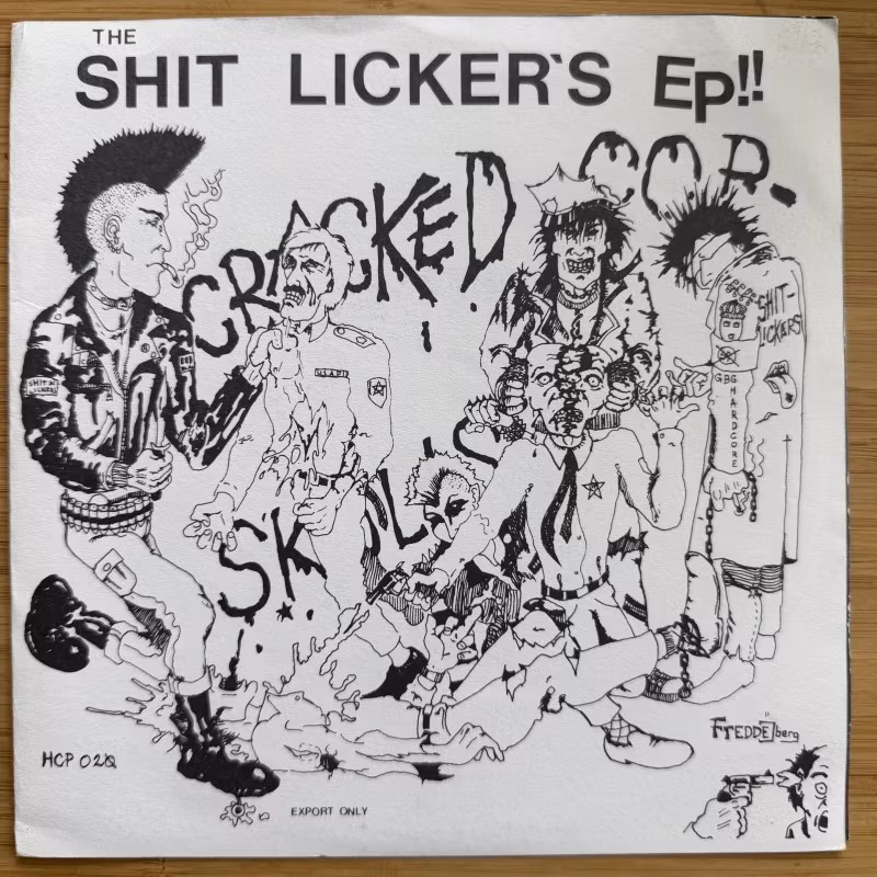 SHITLICKERS / ANTI CIMEX Split (No label - Finland reissue) (VG+/EX) 7"