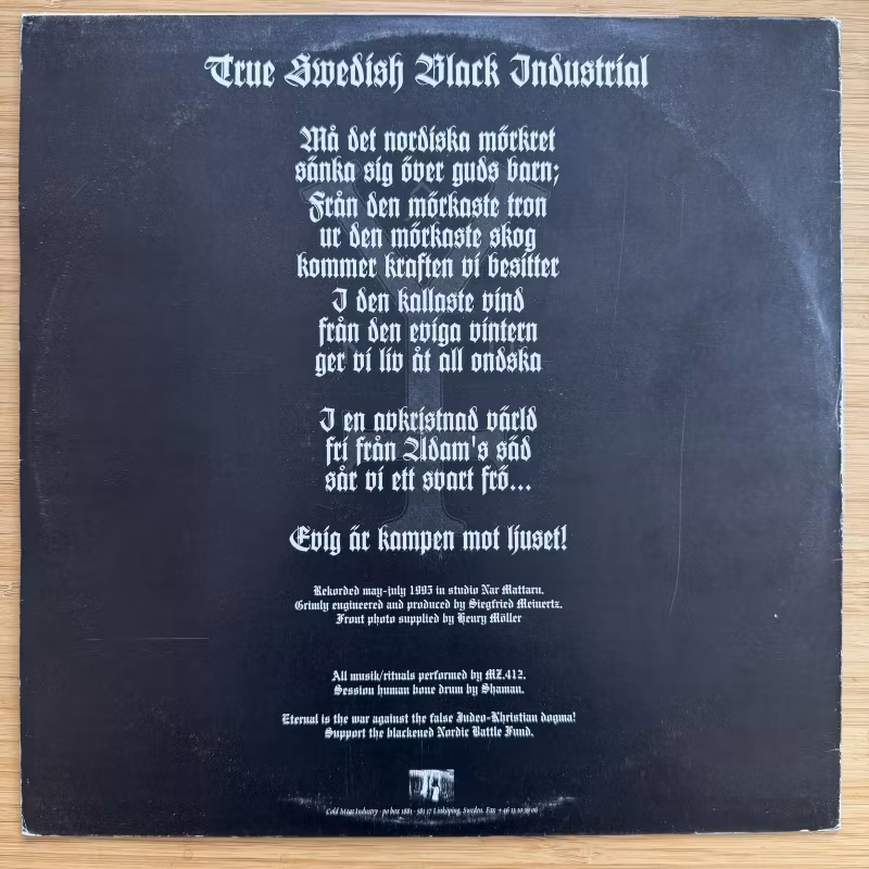 MZ.412 Burning The Temple Of God (Cold Meat Industry - Sweden original) (VG/EX) LP
