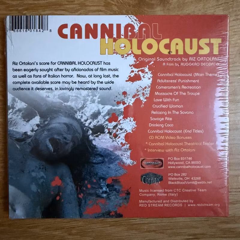 SOUNDTRACK Riz Ortolani – Cannibal Holocaust (Red Stream - USA reissue) (SS) CD