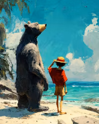 TWO BUDDIES ON THE BEACH