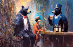 TWO BUDDIES IN THE JUNGLE BAR (liggande)