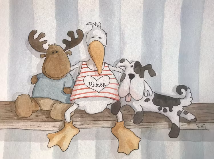 Anka med kompisar