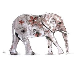 Blommig elefant