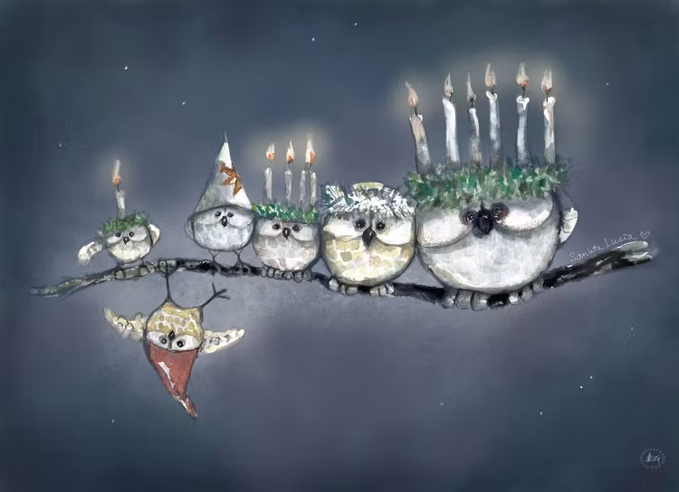 Sankta lucia med mörk bakgrund