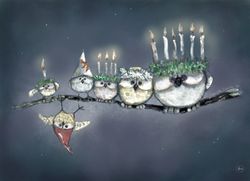 Sankta lucia med mörk bakgrund