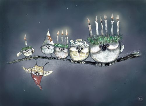 Sankta lucia med mörk bakgrund