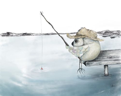 Jag går och fiskar