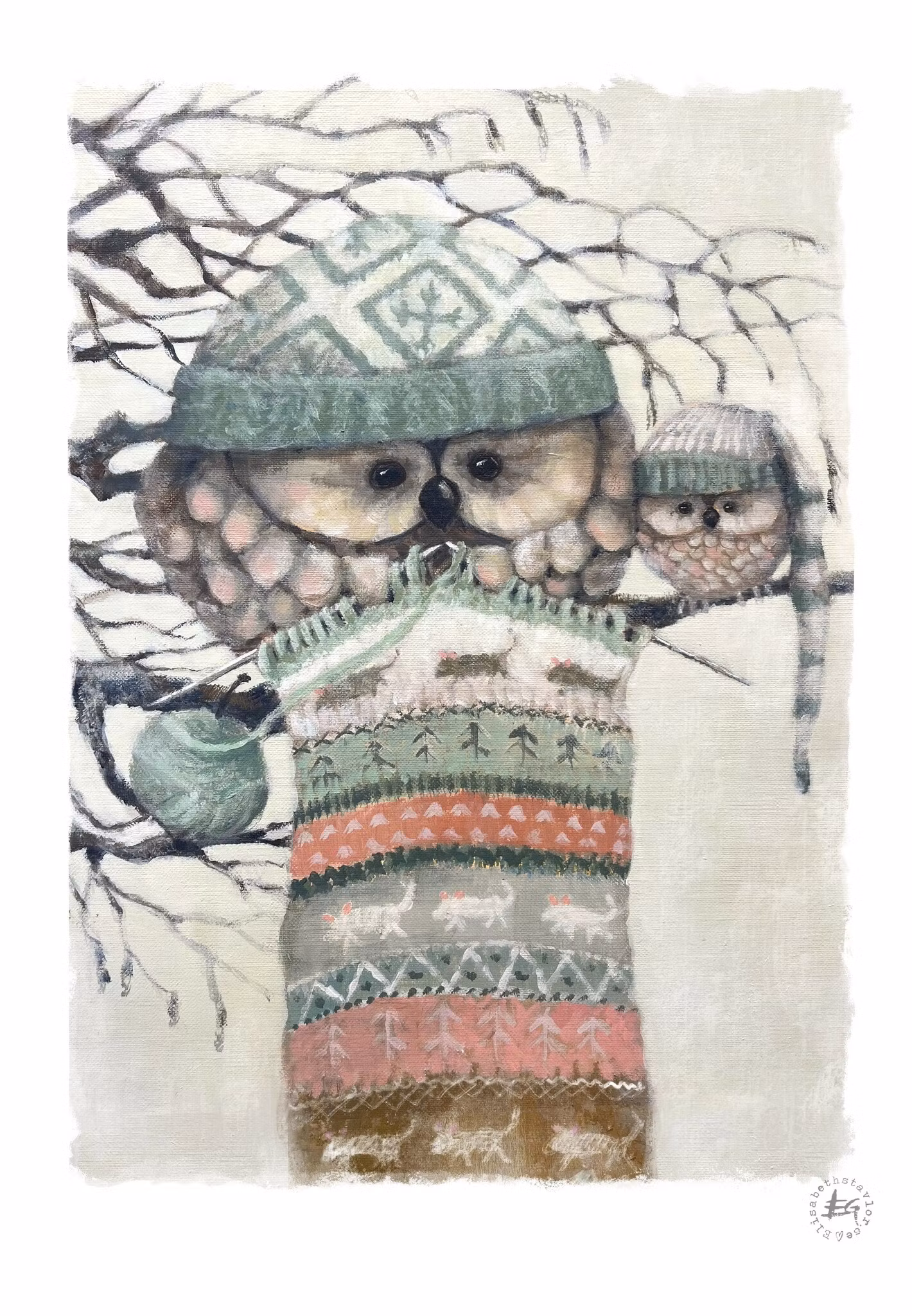 Knitting owl
