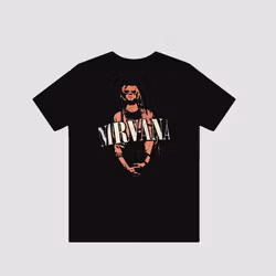 Nirvana - Kurt Cobain Black with Logo - M
