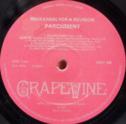 Parchment – Rehearsal For A Re-Union. LP