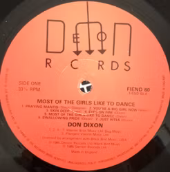 Don Dixon – Most Of The Girls Like To Dance But Only Some Of The Boys Like To. lp