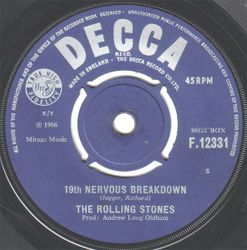The Rolling Stones – 19th Nervous Breakdown / As Tears Go By. 7''