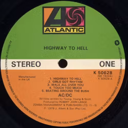 AC/DC ‎– Highway To Hell. Lp