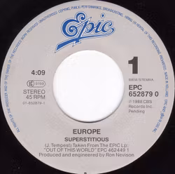Europe  – Superstitious. 7''