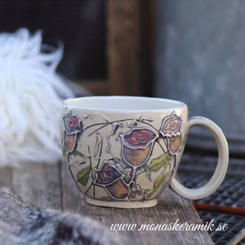 handgjord keramik i stengods, temugg webshop, mönstrad temugg webshop, reliefmönster, mönster skapade på frihand, keramik webshop, te webshop, temugg,