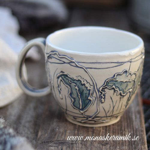 handgjord keramik i stengods, temugg webshop, mönstrad temugg webshop, reliefmönster, mönster skapade på frihand, keramik webshop, te webshop, temugg,