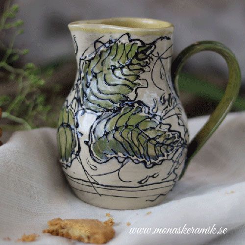 Handgjord keramik i stengods, handgjord kanna, drejad keramikkanna, drejad tillbringare, vattenkanna, saftkanna, kanna webshop, tillbringare webshop, webshop