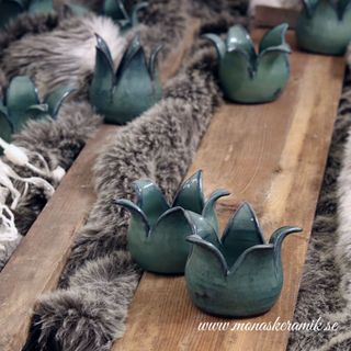 Ljuslykta "Blomman" - Handgjord keramik i stengods