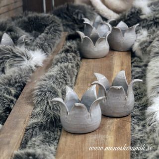 Ljuslykta "Blomman" - Handgjord keramik i stengods