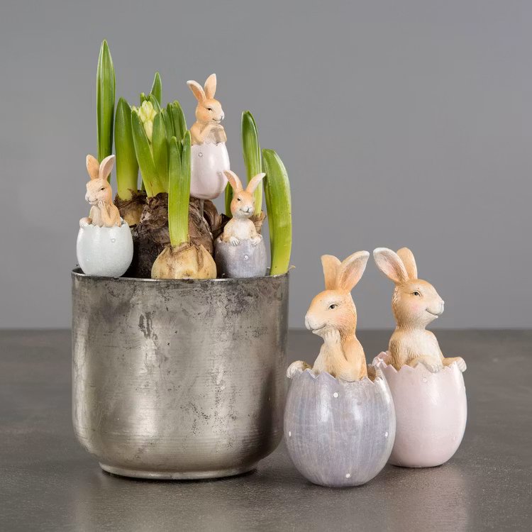 Påskpynt påskhare i ägg - rosa