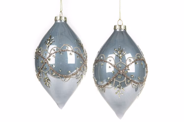 Julgranskula i glas - royal blue