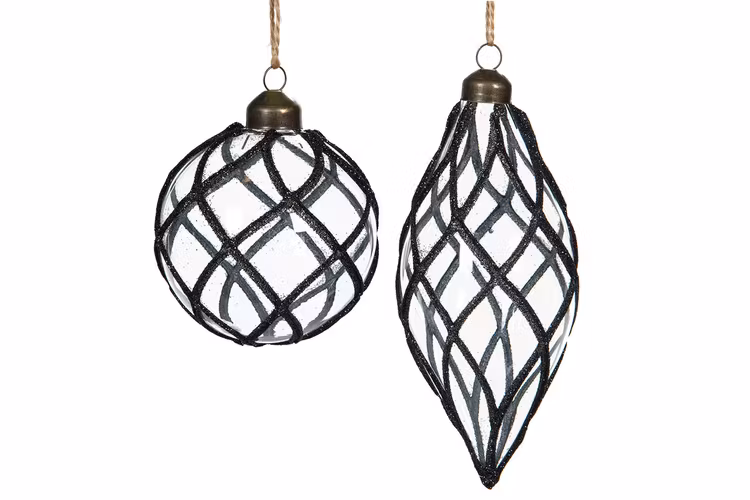 Julgranskula i glas - rut svart