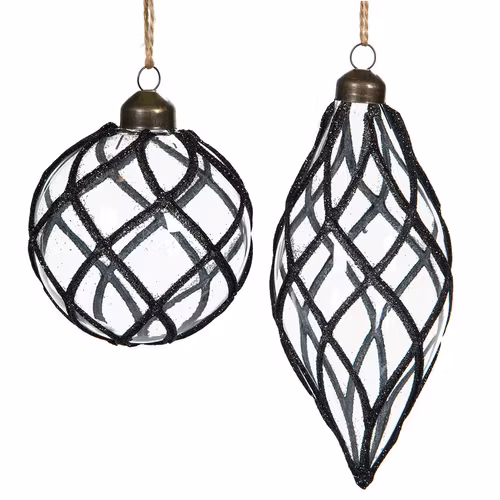 Julgranskula i glas - rut svart