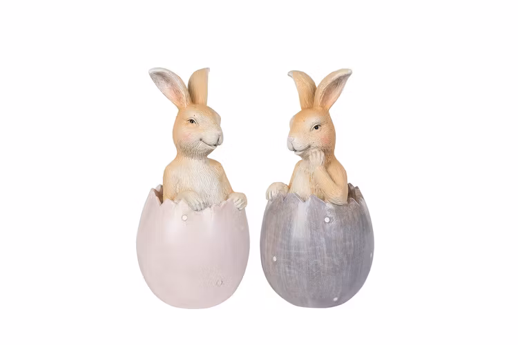 Påskpynt påskhare i ägg - blå