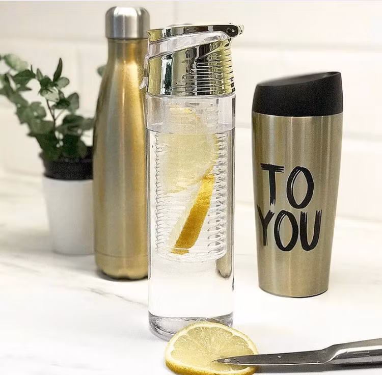 Vattenflaska med fruktkolv, 75 cl