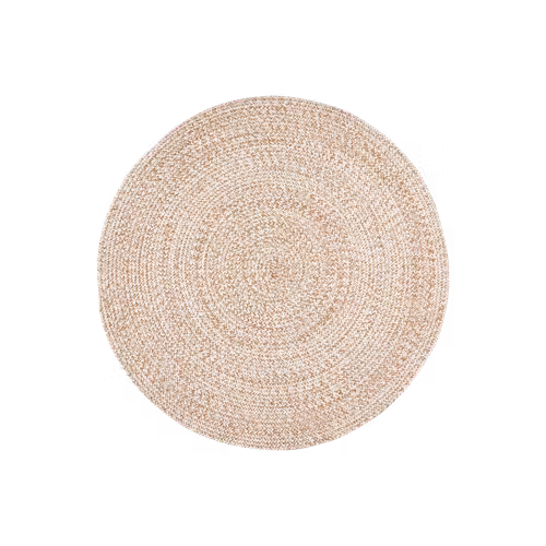 Matta JUNI, M, Natur/vit Ø120 cm